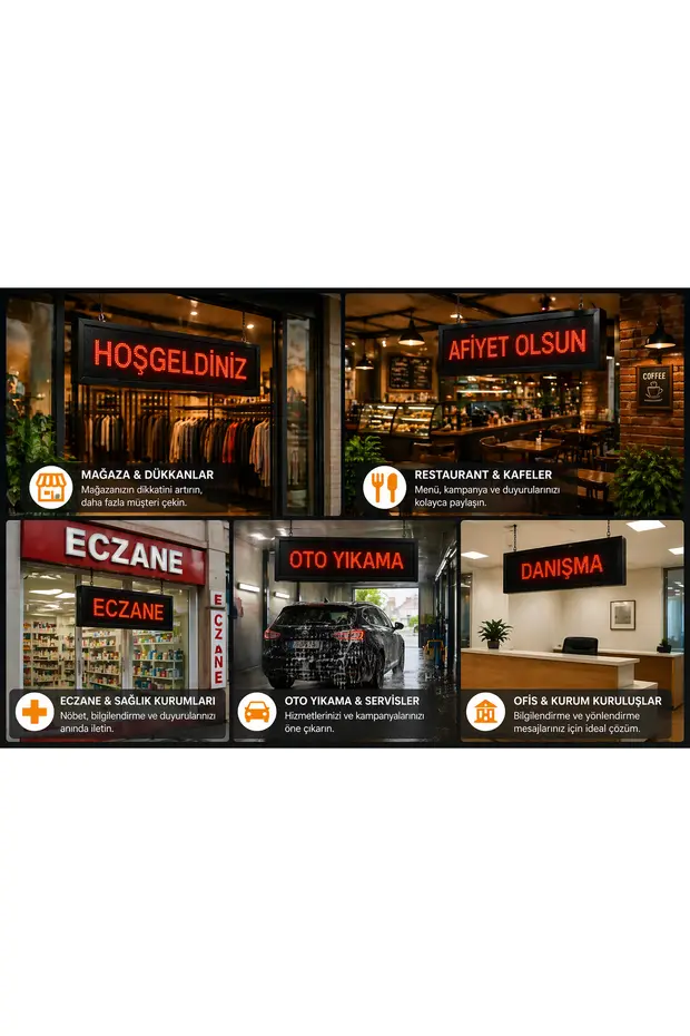 32x64 LED Kayan Yazı Tabela – Yüksek Parlaklık, Dikkat Çeken Reklam Çözümü